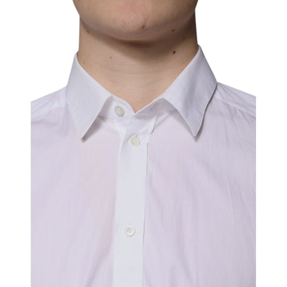 Dolce & Gabbana White Cotton Long Sleeve Formal Dress Shirt