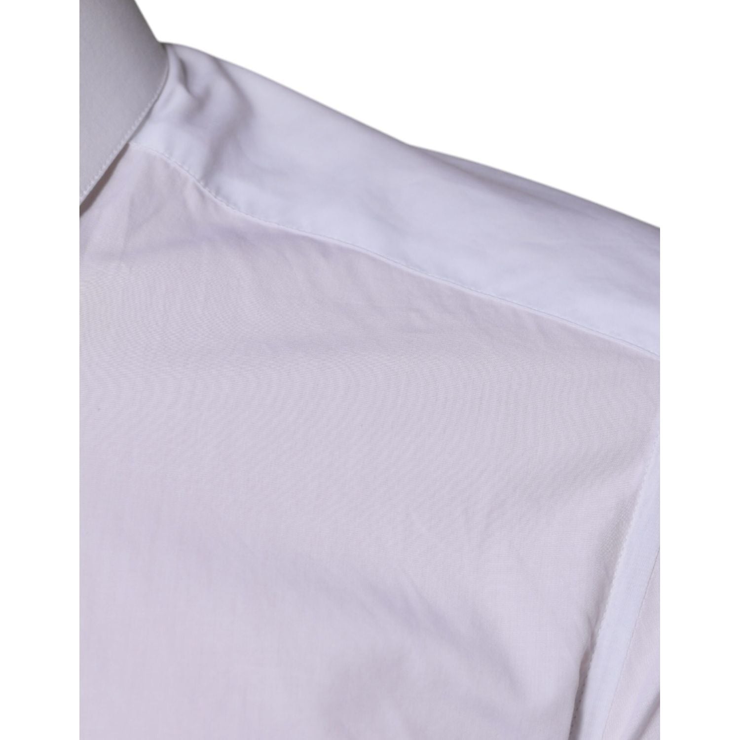 Dolce & Gabbana White Cotton Long Sleeve GOLD Dress Men Shirt