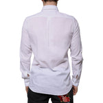 Dolce & Gabbana White Cotton Slim Fit Men Formal Dress Shirt