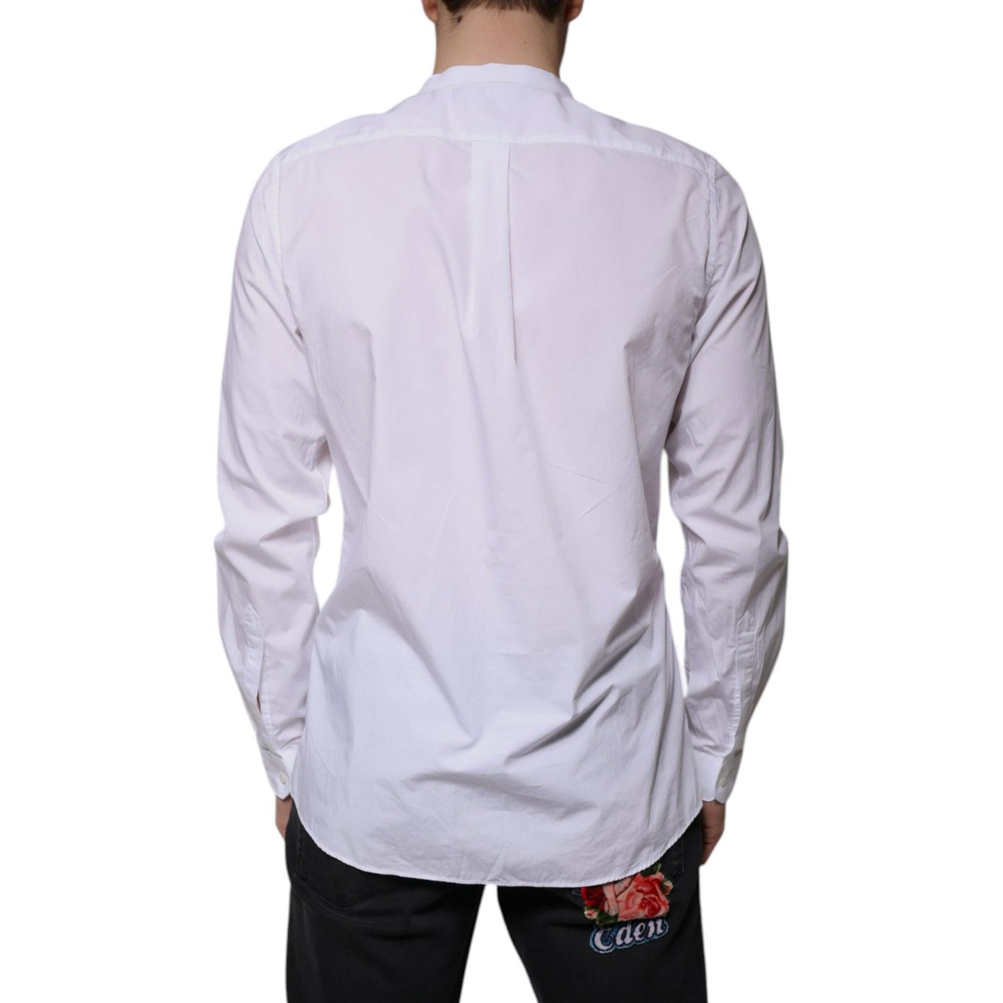 Dolce & Gabbana White Cotton Slim Fit MARTINI Dress Shirt