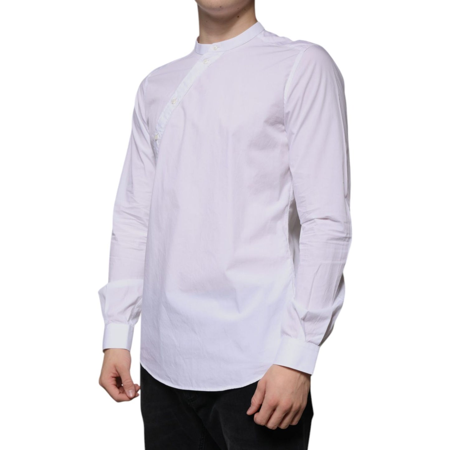 Dolce & Gabbana White Cotton Slim Fit MARTINI Dress Shirt