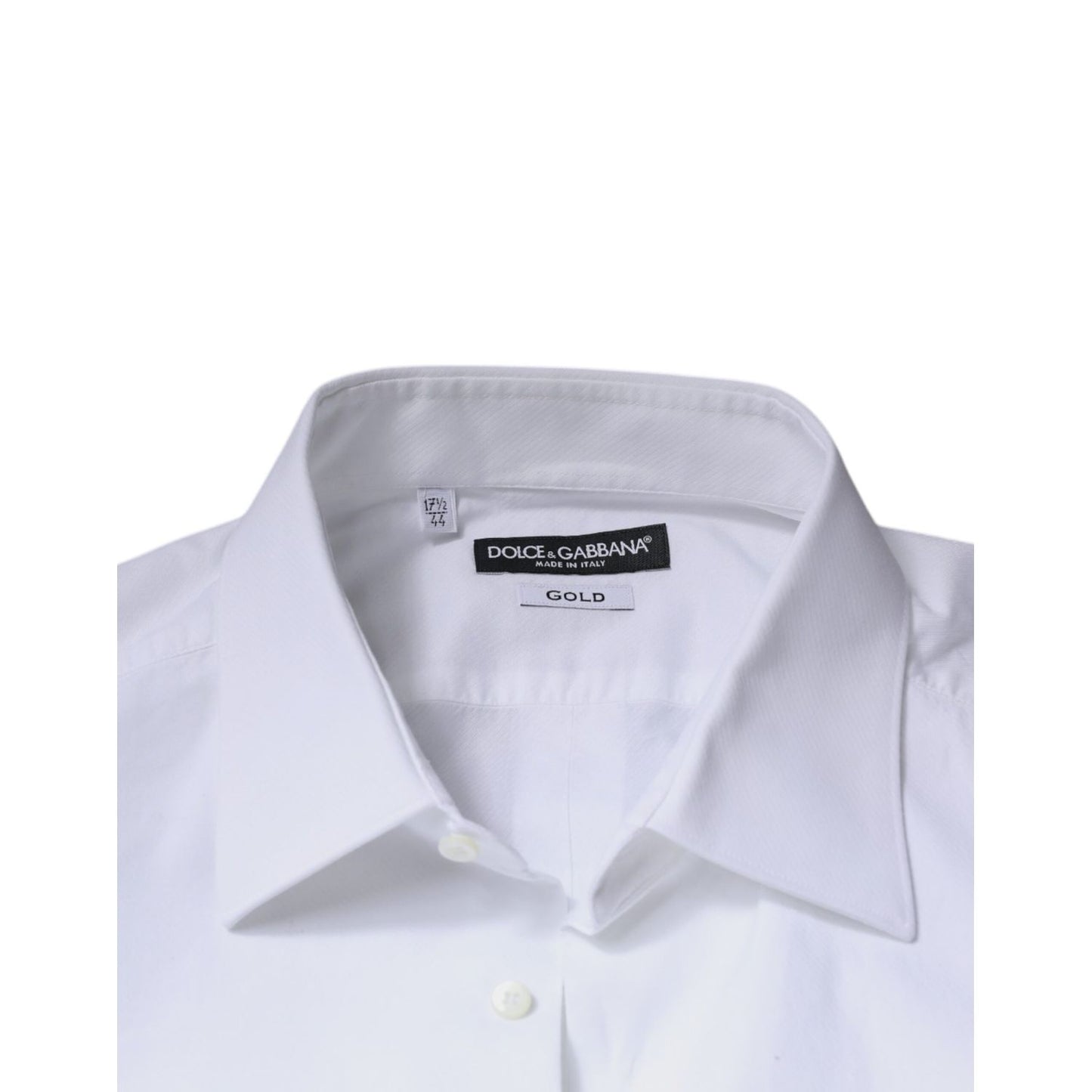 Dolce & Gabbana White Bib Cotton Poplin GOLD Formal Shirt