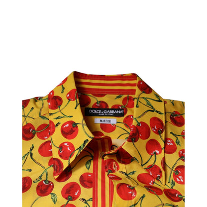 Dolce & Gabbana Yellow Cherry Cotton MARTINI Dress Shirt