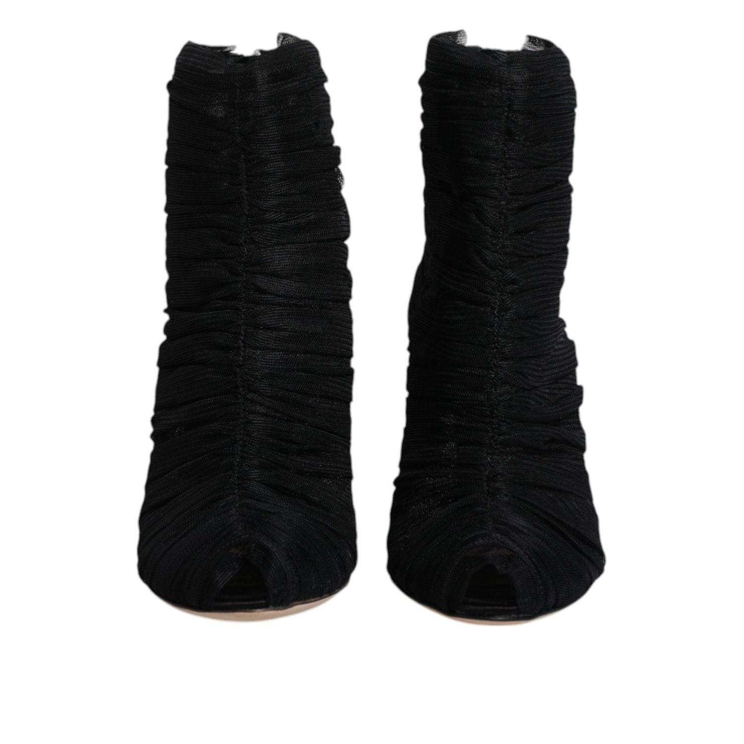 Dolce & Gabbana Black Mesh Stiletto Heels Ankle Boots Shoes
