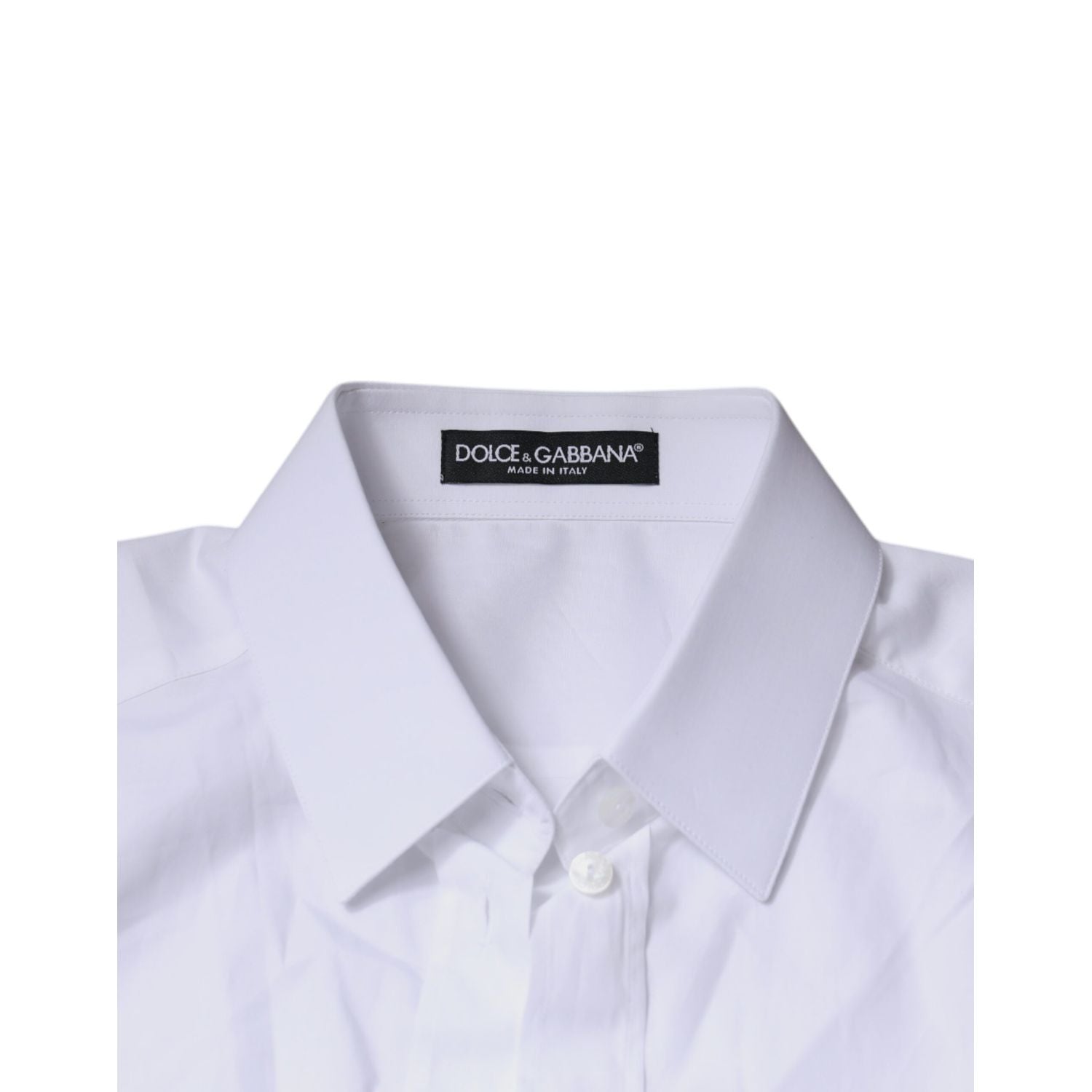 Dolce & Gabbana White Cotton Collared Long Sleeves Shirt Top