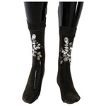 Dolce & Gabbana Crystal-Embellished Black Mid-Calf Stockings Dolce & Gabbana Black