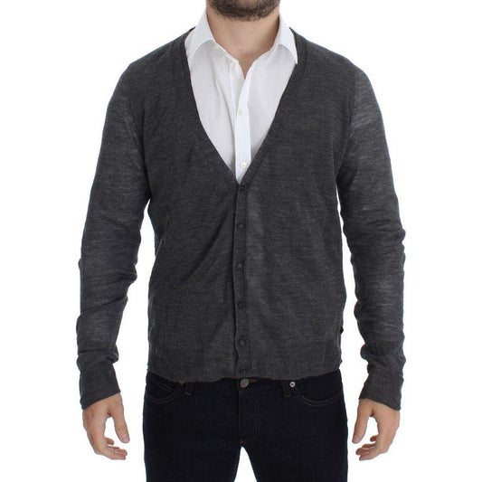 Costume National Gray Wool Button Cardigan Sweater SIG17808-3