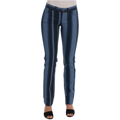 Dolce & Gabbana Blue GIRLY Striped Cotton Jeans