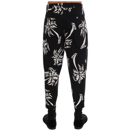 Dolce & Gabbana Black Tree Cotton Stretch Pants 1728,3% Elastane (stretch),67345645728,Black,Casual Pants - Pants - Clothing,Clothing,Dolce & Gabbana,IT44 | XS,Jeans & Pants - Men - Clothing,Material: 97% Cotton,Men,Men - Clothing,New with tags,Pants - Cl