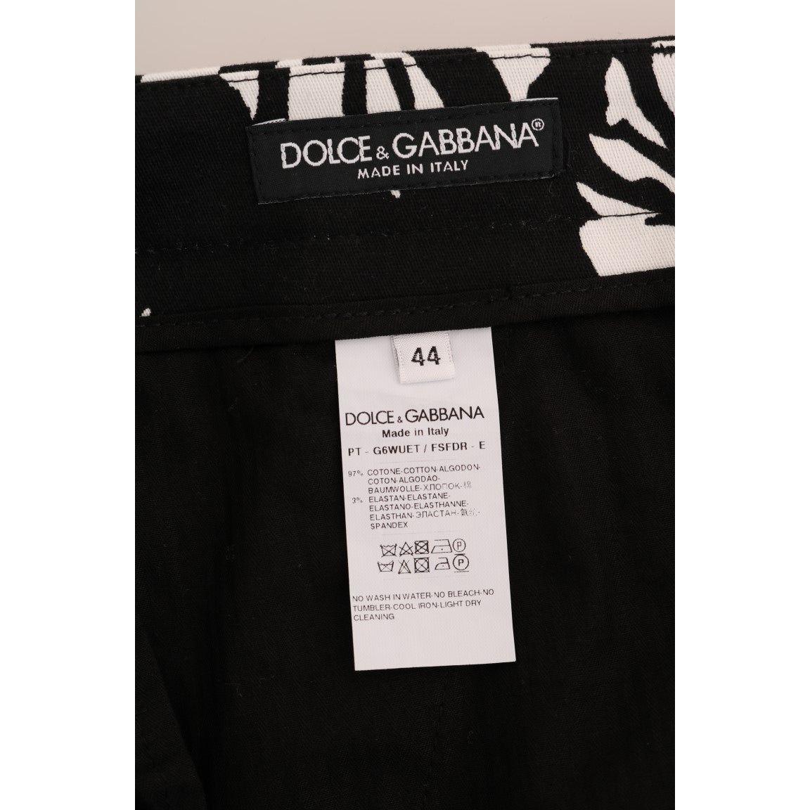 بنطال Dolce &amp; Gabbana Slim Fit بطبعة أوراق الشجر