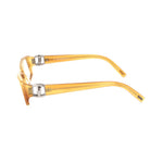 Side view of Tod's Yellow Acetate Frames showing temple design in bright yellow acetate material.