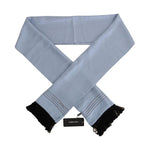 Dolce & Gabbana Elegant Blue Silk Polka Dot Men's Scarf Silk Scarves Dolce & Gabbana Dark Gray