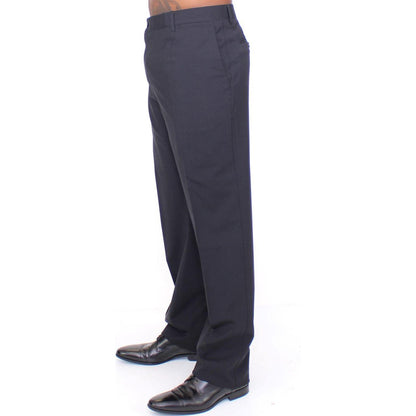 Dolce & Gabbana Black Wool Stretch Pleated Pants Jeans & Pants