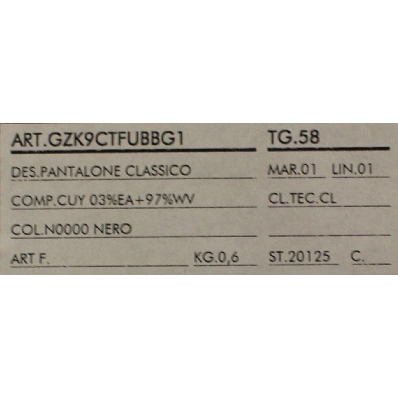 Dolce & Gabbana Black Wool Stretch Pleated Pants Jeans & Pants