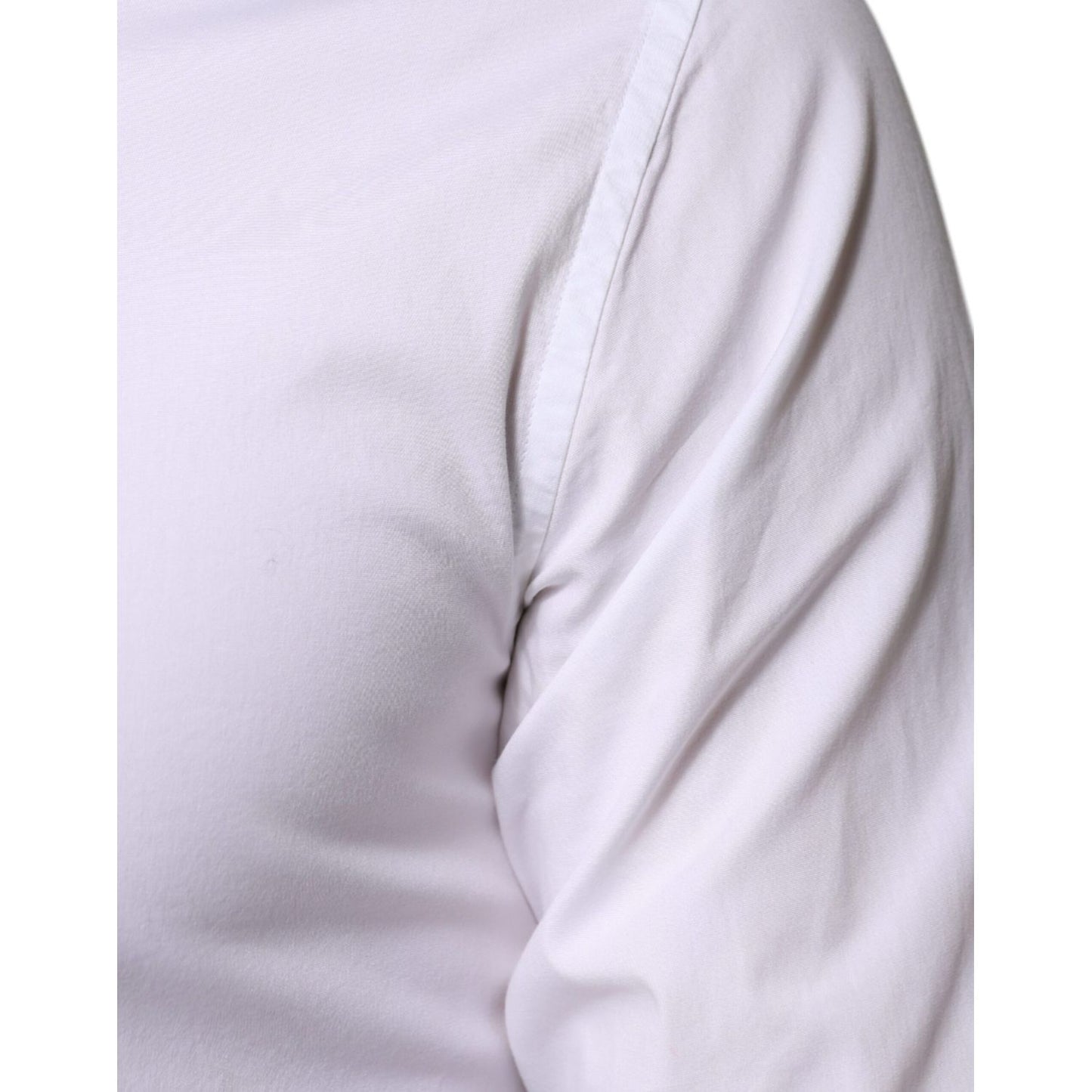 Dolce & Gabbana White Cotton Formal Men GOLD Dress Shirt