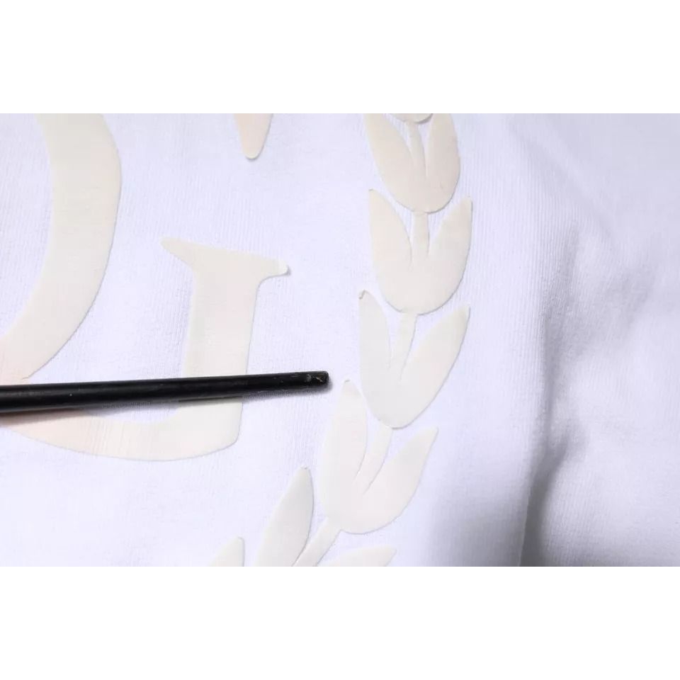 Dolce & Gabbana White Logo Hooded Pullover Sweatshirt Sweater