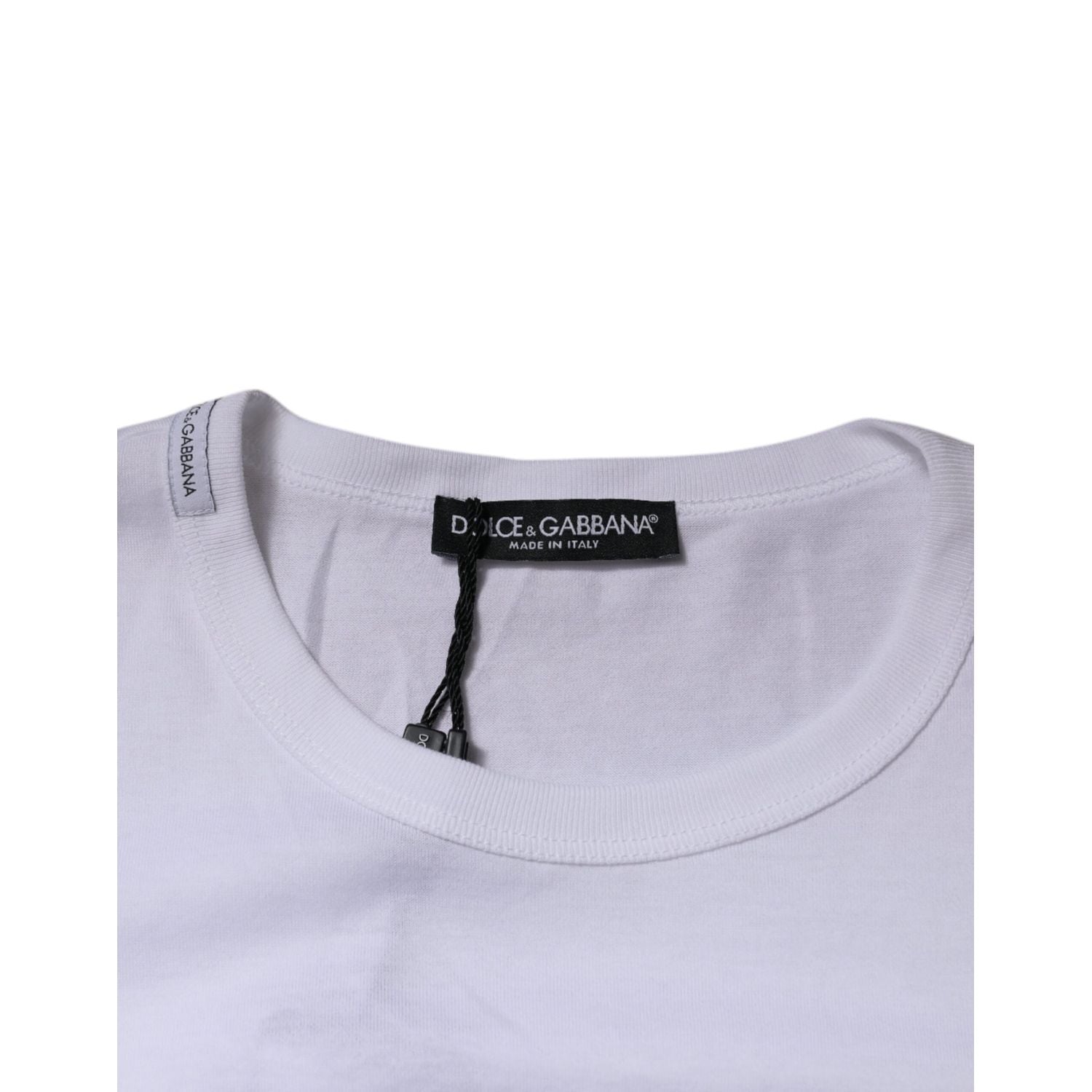 Dolce & Gabbana White Panda King Cotton Crew Neck T-shirt
