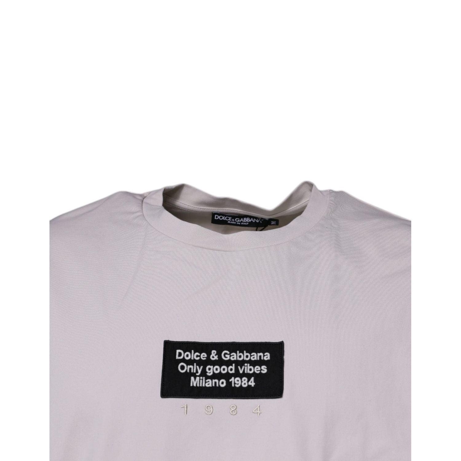 Dolce & Gabbana Beige DG Logo Crew Neck Short Sleeves T-shirt