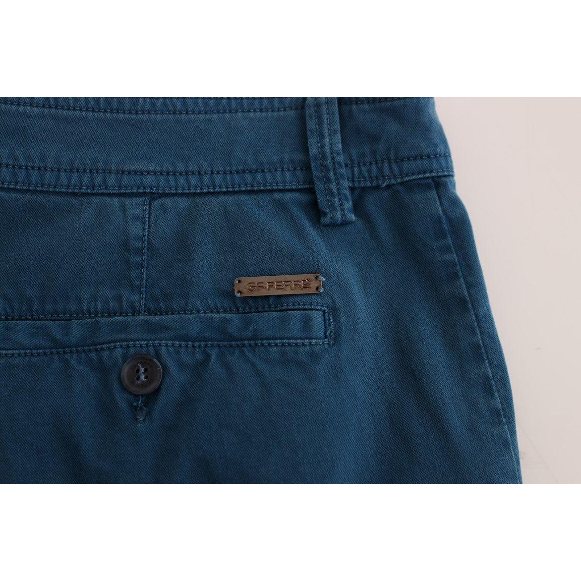 GF Ferre Blue Cotton Straight Fit Chinos SIG11032-2