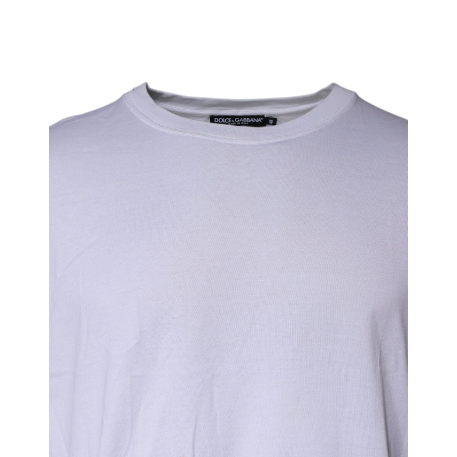 Dolce & Gabbana White Cotton Crew Neck Short Sleeves T-shirt