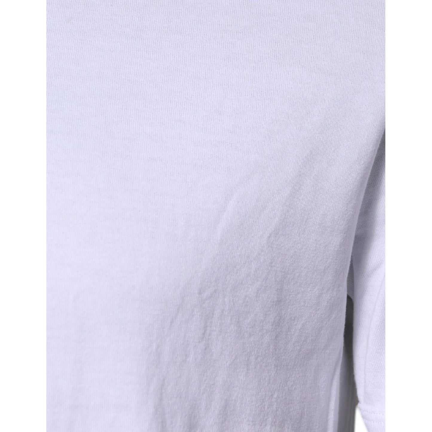 Dolce & Gabbana White Cotton Logo Crew Neck Short Sleeves T-shirt