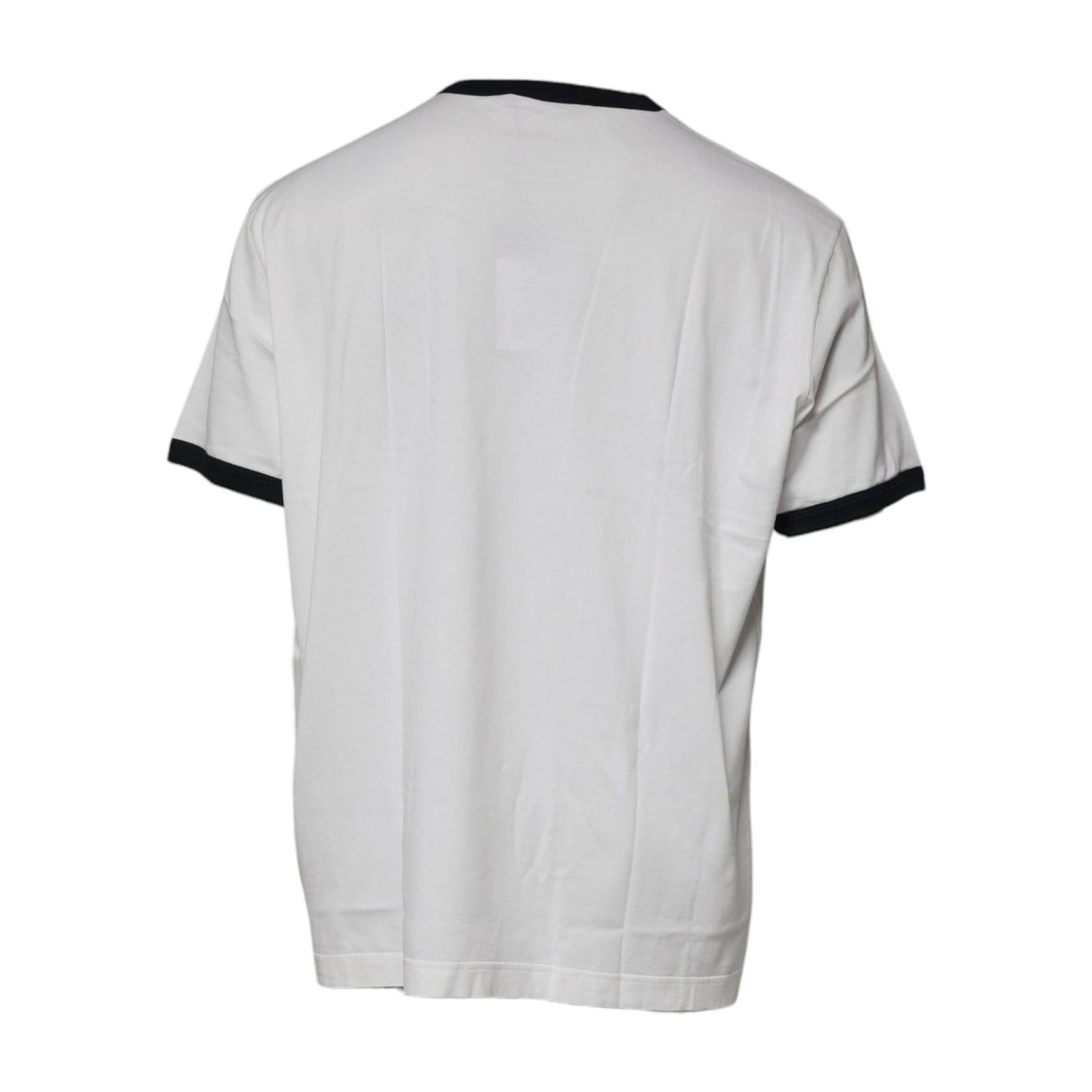 Dolce & Gabbana White Graphic Print Cotton Crew Neck T-shirt