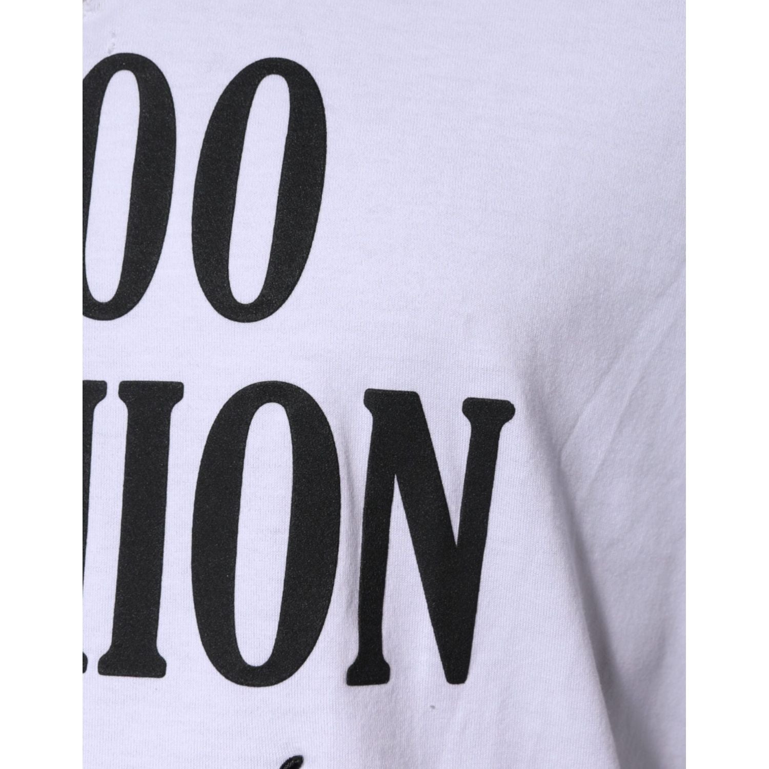 Dolce & Gabbana White Graphic Print Cotton Crew Neck T-shirt