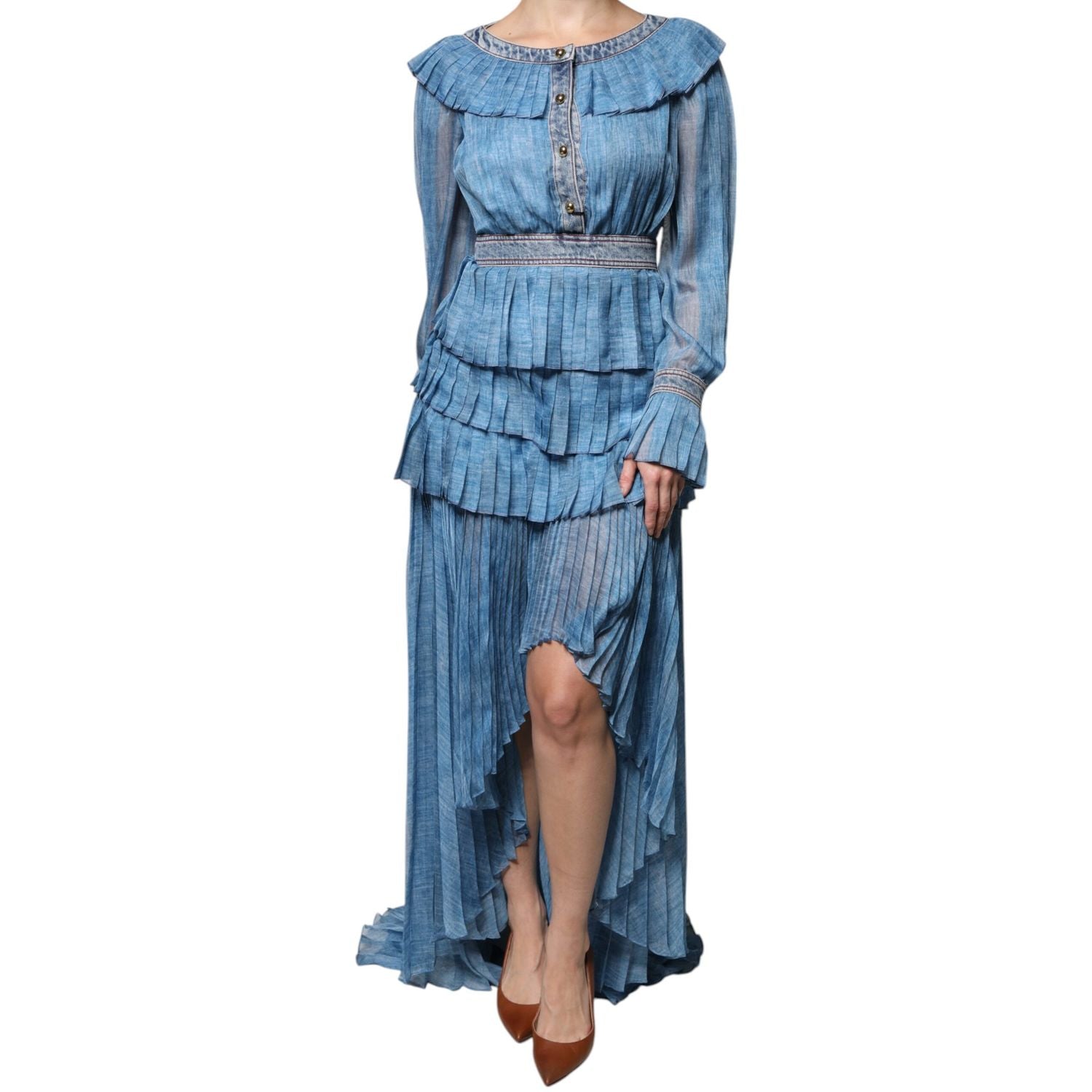 Philosophy Blue Layered Long Sleeve Dress