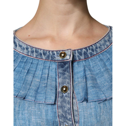 Philosophy Blue Layered Long Sleeve Dress