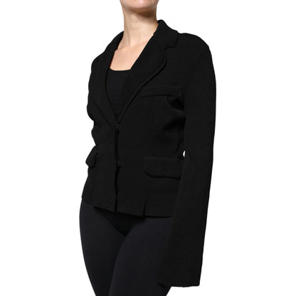 Dolce & Gabbana Black Viscose Single Breasted Blazer Jacket