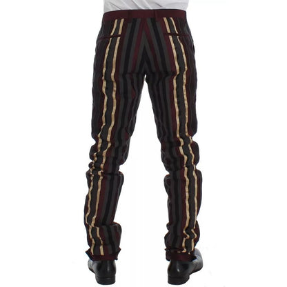 Dolce & Gabbana Multicolor Striped Runway 3 Piece Slim Fit Vest Suit