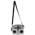 Dolce & Gabbana Silver Retro Radio Boombox Limited Edition Handmade Wood Bag VAS15485
