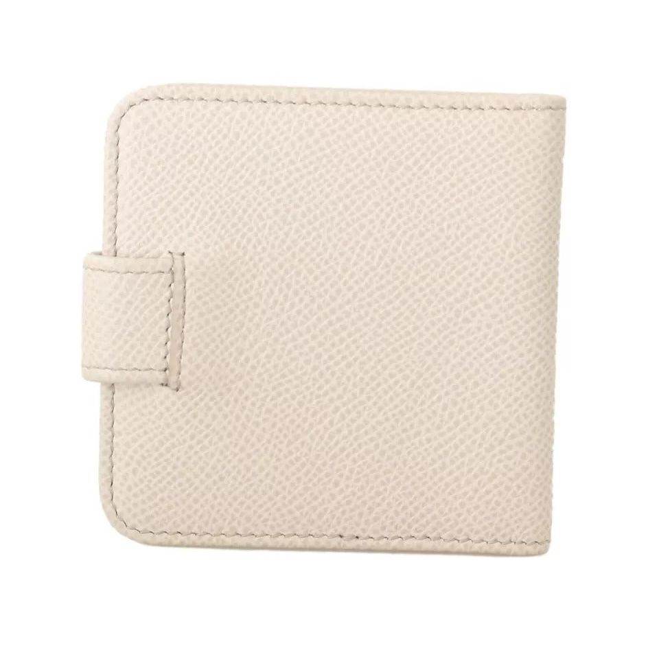 Dolce & Gabbana White Dauphine Leather Condom Case Holder Pocket Wallet VAS15184