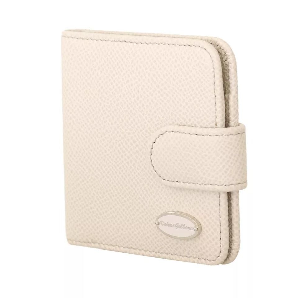 Dolce & Gabbana White Dauphine Leather Condom Case Holder Pocket Wallet VAS15184