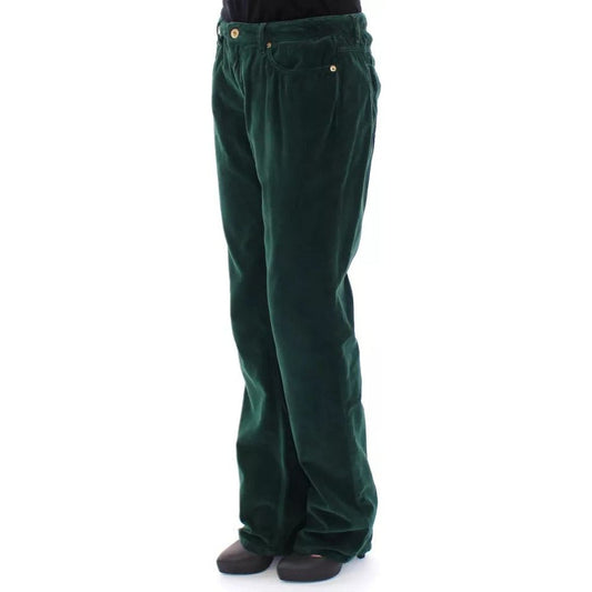 Dolce & Gabbana Green Cotton Corduroys SLIMMY Fit D&G Pants NOC10502-W24