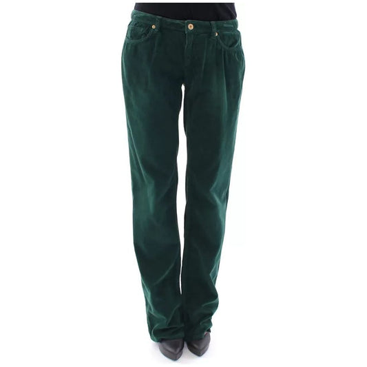 Dolce & Gabbana Green Cotton Corduroys SLIMMY Fit D&G Pants NOC10502-W24