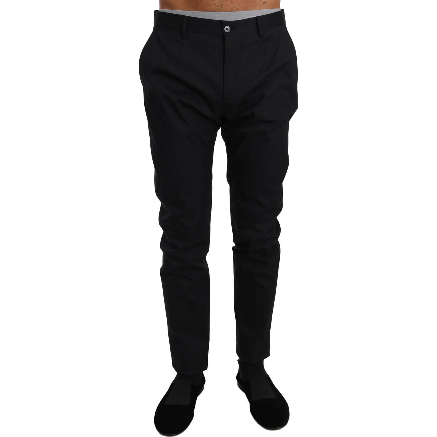 Dolce & Gabbana Black Cotton Stretch Formal Trousers Pants PAN61127-50