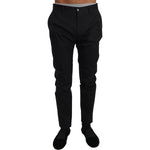 Dolce & Gabbana Black Cotton Stretch Formal Trousers Pants PAN61127-50