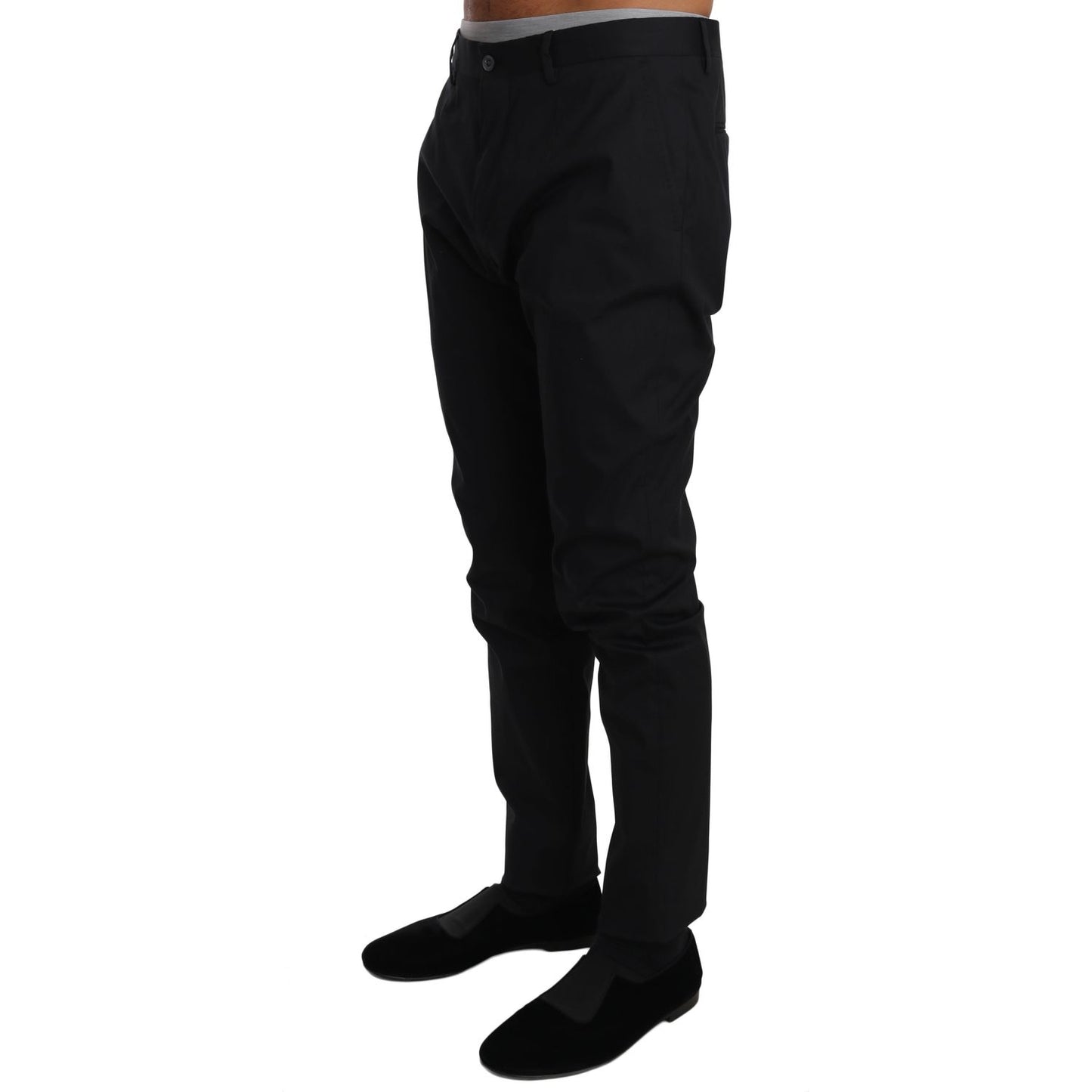Dolce & Gabbana Black Cotton Stretch Formal Trousers Pants PAN61127-50