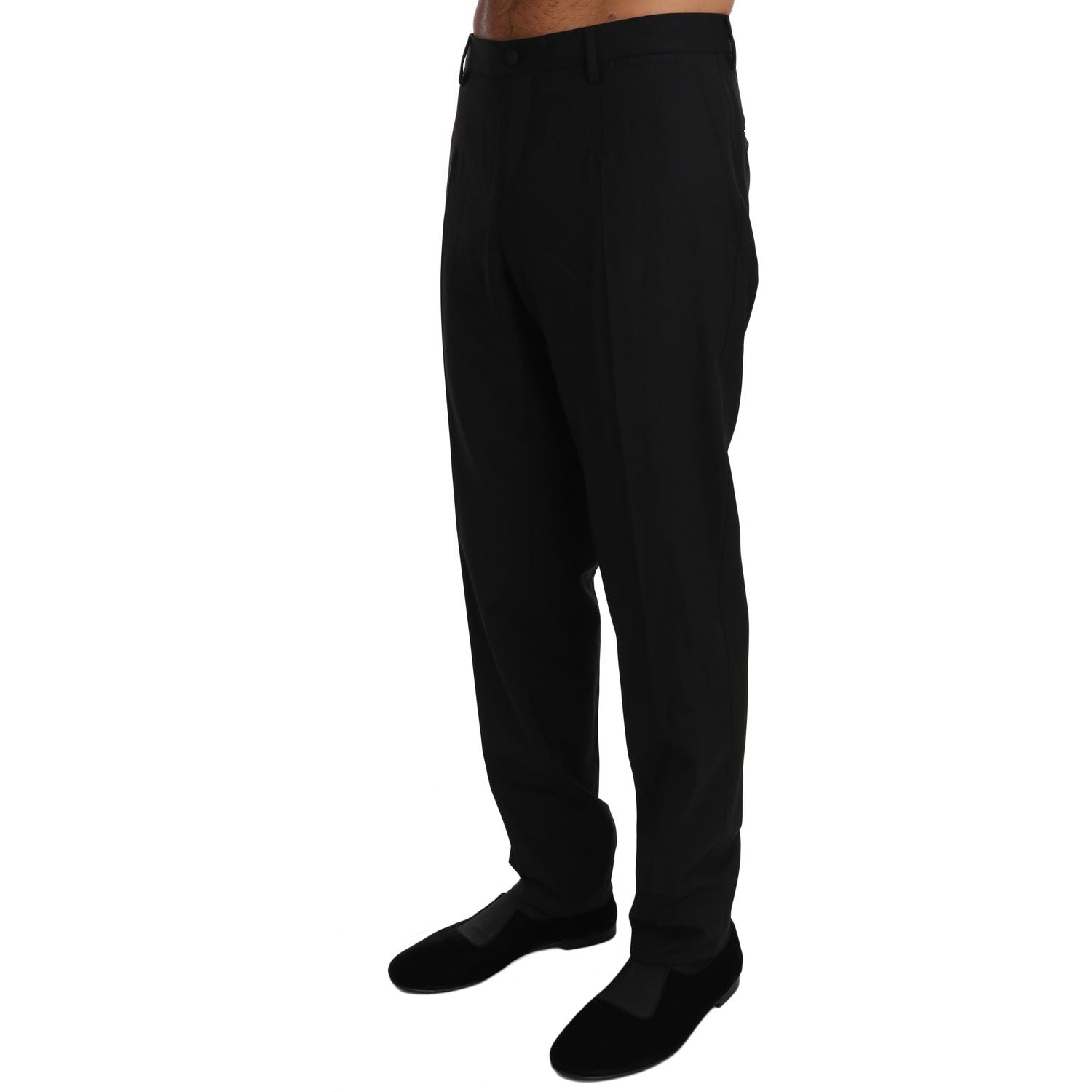 Dolce & Gabbana Black Wool Stretch Dress Trousers Pants