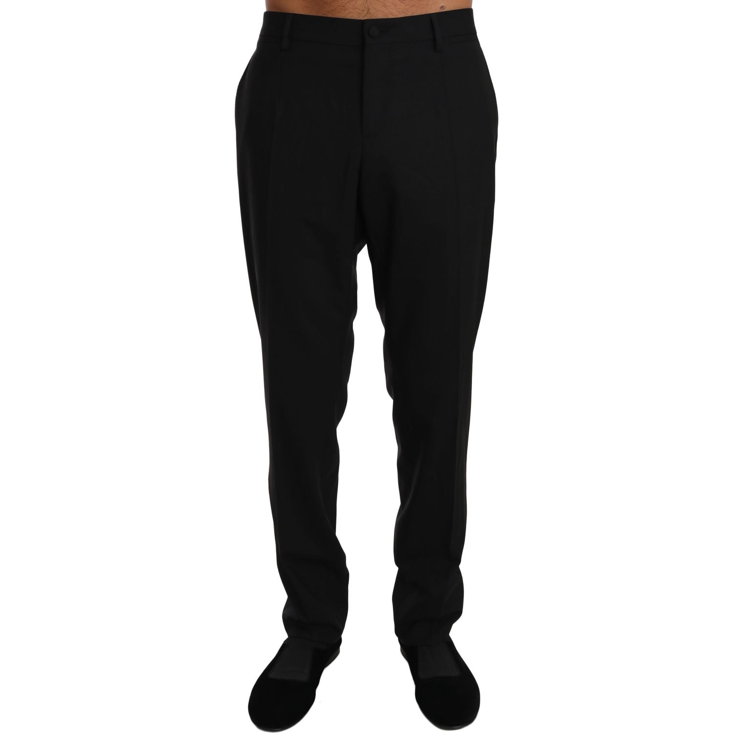 Dolce & Gabbana Black Wool Stretch Dress Trousers Pants