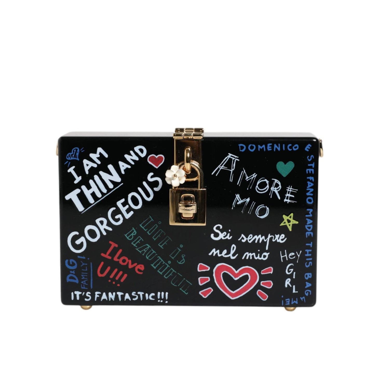 Dolce & Gabbana Black Graffiti Print Clutch Crossbody Bag BAG4042