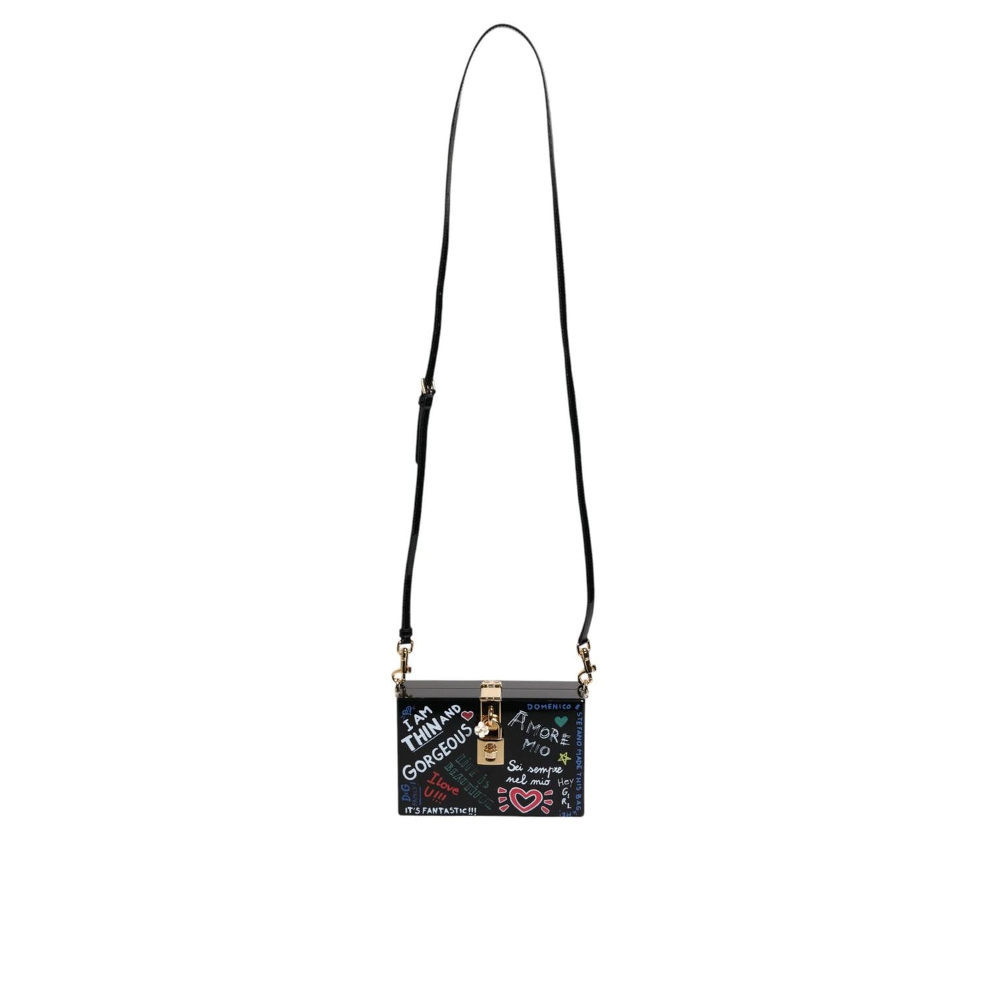 Dolce & Gabbana Black Graffiti Print Clutch Crossbody Bag BAG4042