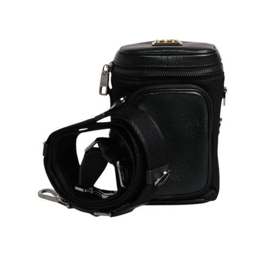 Dolce & Gabbana Black Leather Logo Purse Crossbody Camera Bag BAG4166