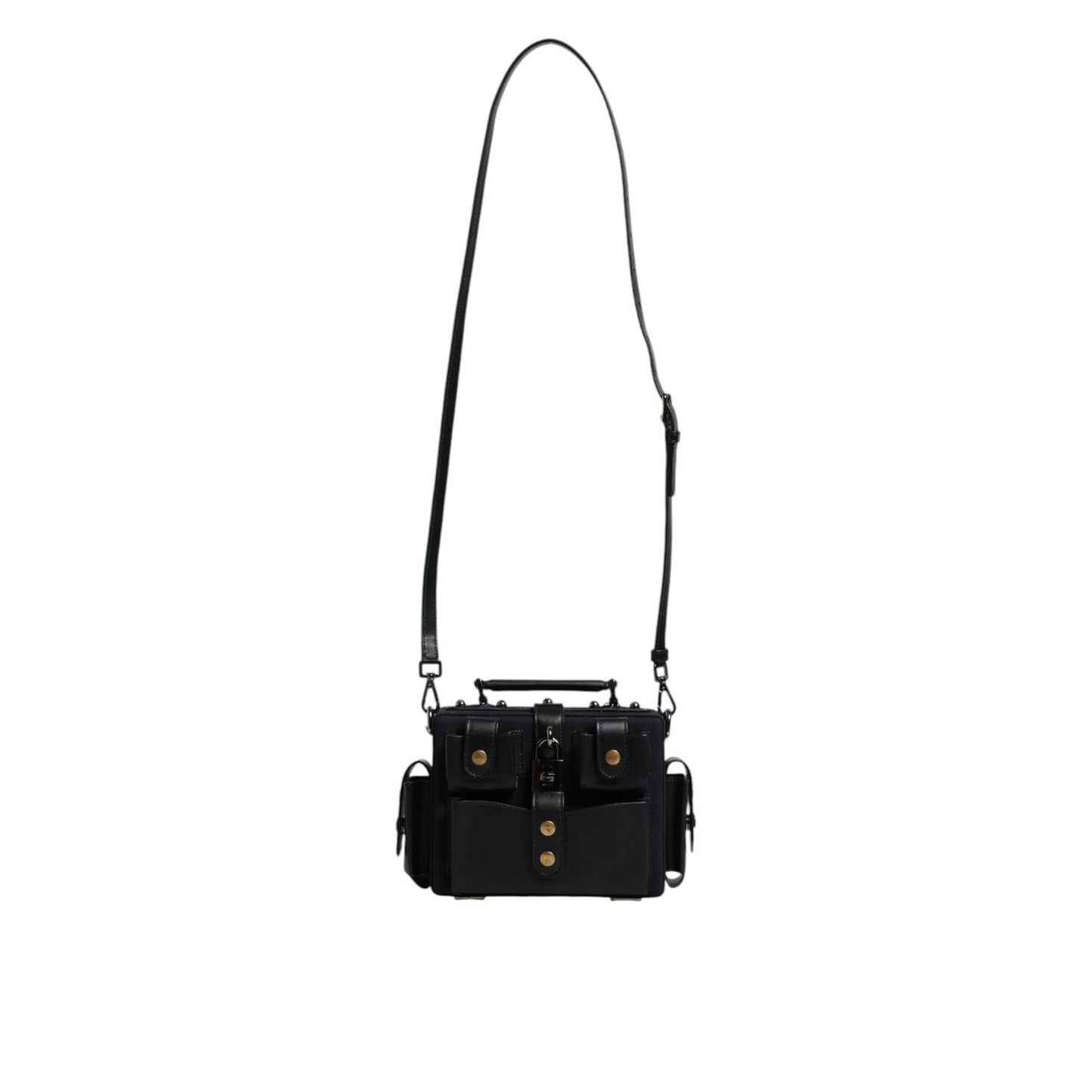 Dolce & Gabbana Black Leather Crossbody Top Handle Bag BAG4172