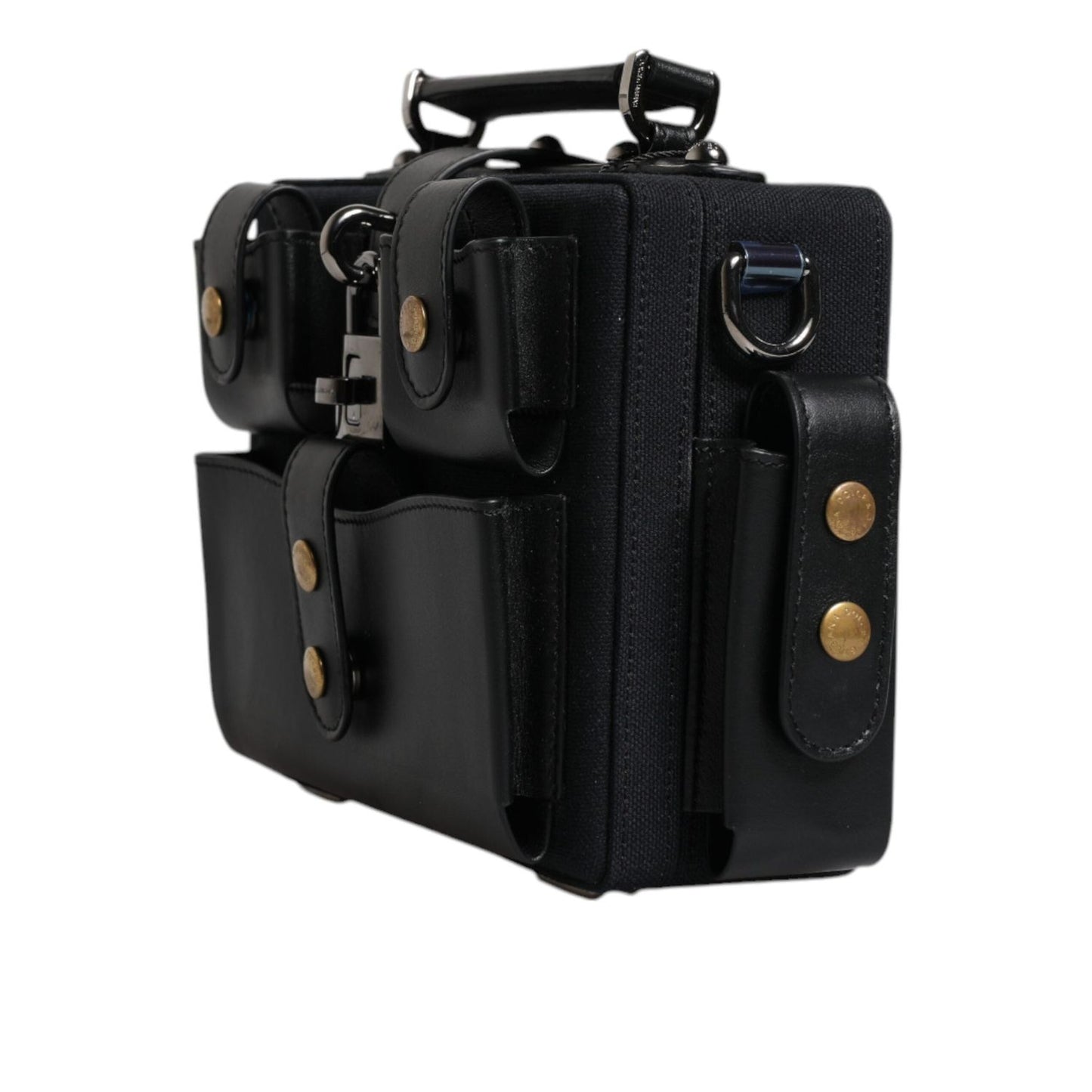 Dolce & Gabbana Black Leather Crossbody Top Handle Bag BAG4172