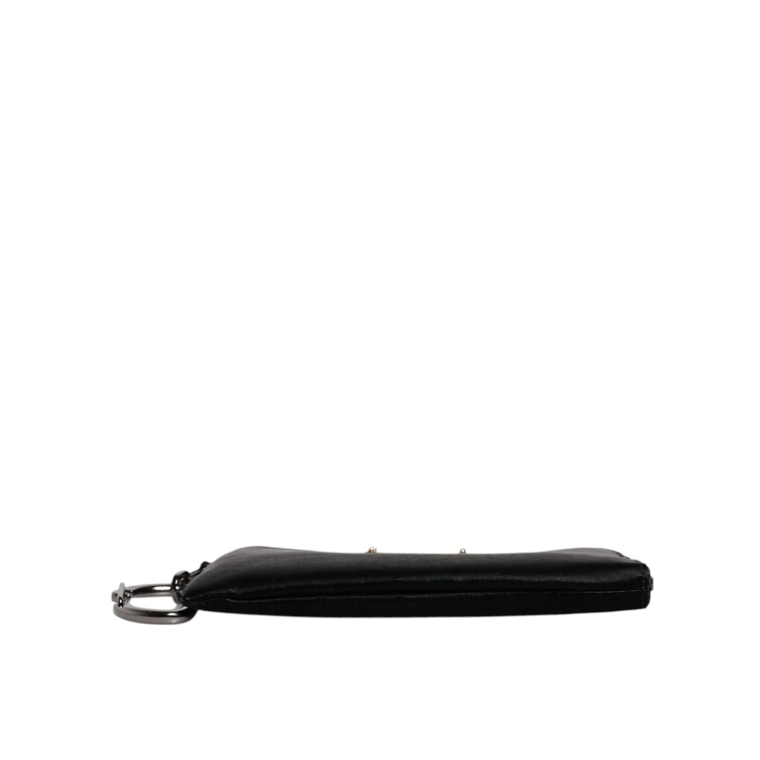 Dolce & Gabbana Black Nylon Logo Plaque Keyring Pouch Clutch Bag