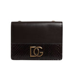 Dolce & Gabbana Brown Leather Bifold DG Logo Cardholder Sling Strap Wallet BAG4194