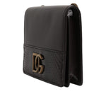 Dolce & Gabbana Brown Leather Bifold DG Logo Cardholder Sling Strap Wallet BAG4194