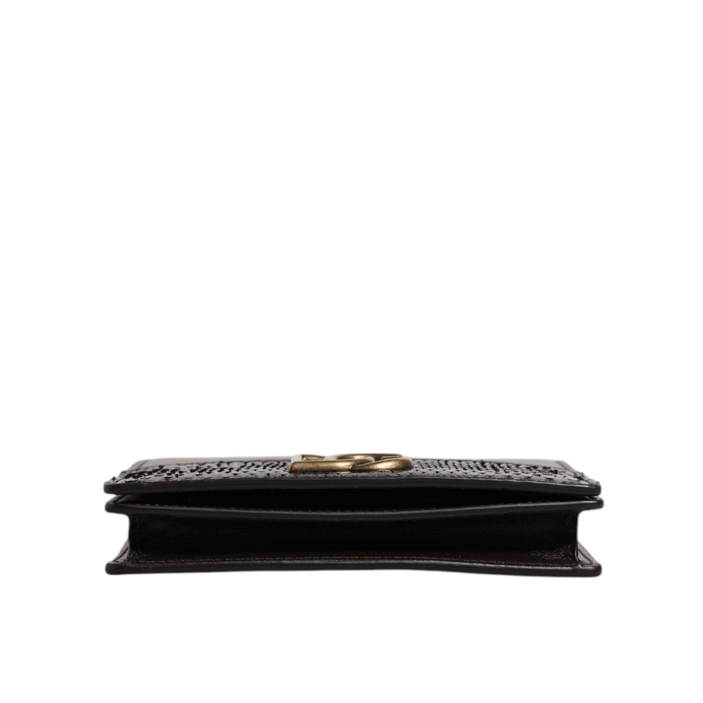 Dolce & Gabbana Brown Leather Bifold DG Logo Cardholder Sling Strap Wallet BAG4194